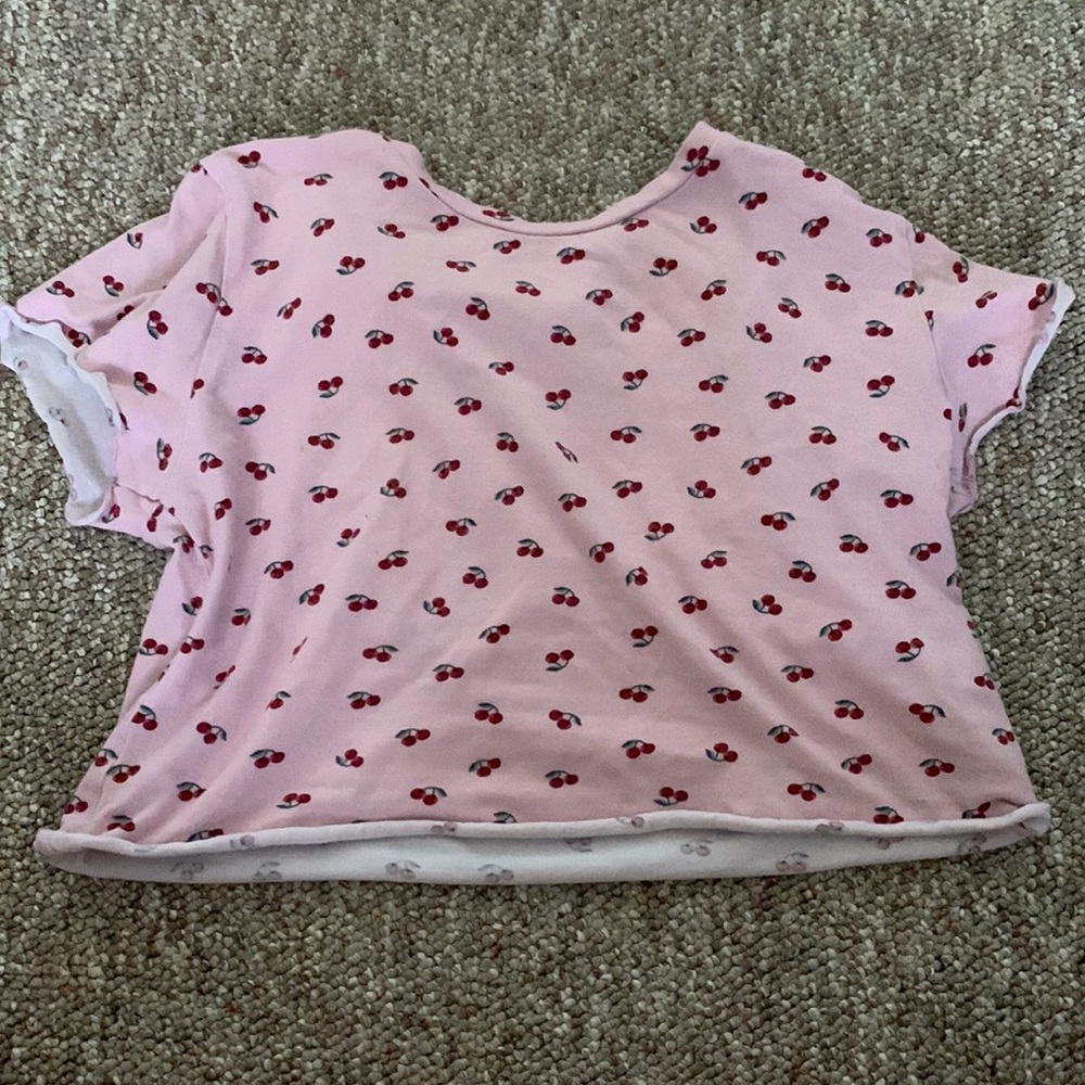 Pink cherry crop-top